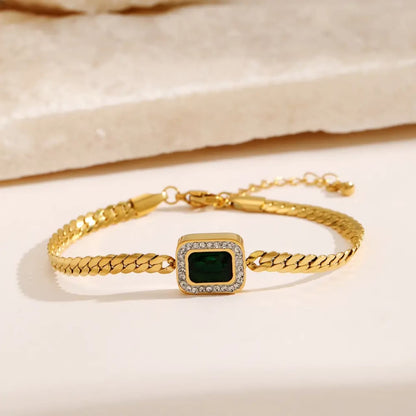 Emerald Green Bracelet(Anti Tarnish)