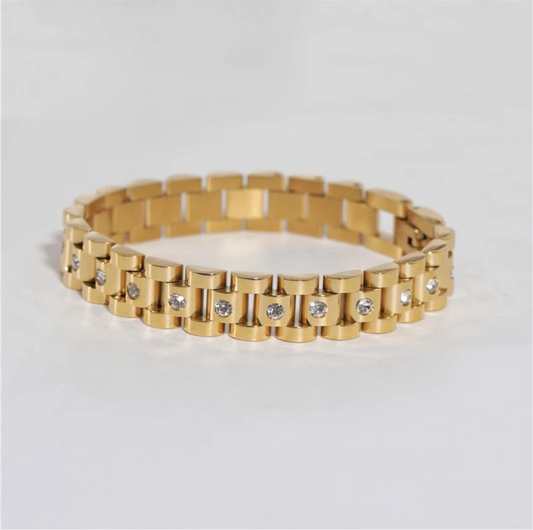 Bracelet Zircon Watch Styled (Anti Tarnish)