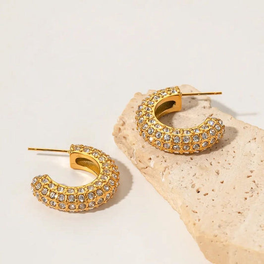 Branded Zircon Hoops
