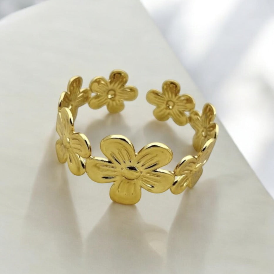 New Floral Handcuff (Anti Tarnish)