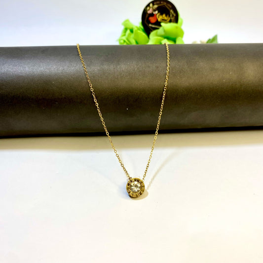 Circle Zircon Pendant (Anti Tarnish)