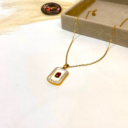 Red Ruby Zircon necklace