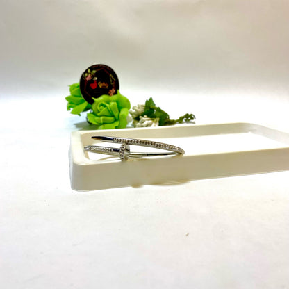 Cartier Nail Zircon Handcuff (Silver)