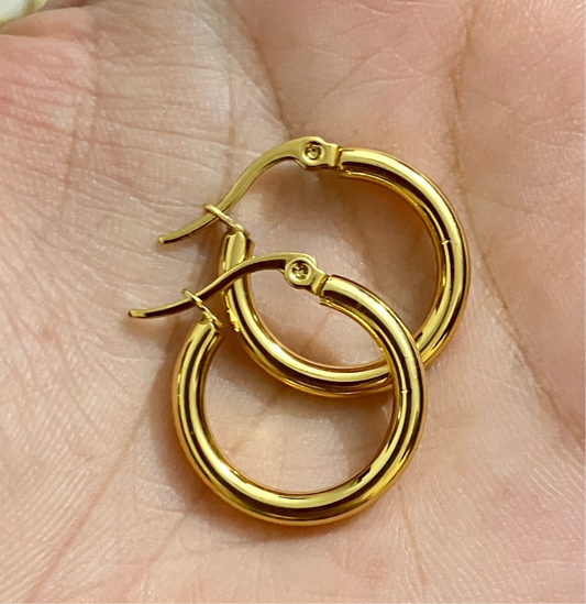 Gold Plated Hoop Earrings (Anti Tarnish)