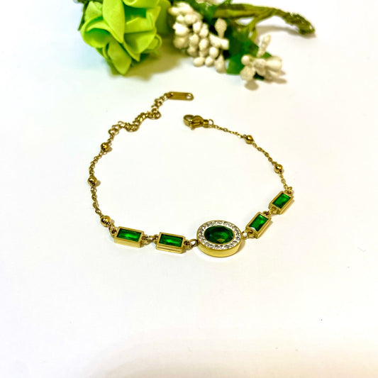 Five Stone Green Zircon Bracelet