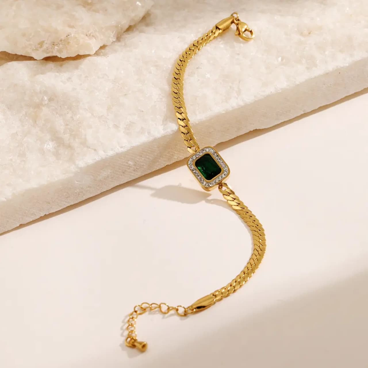 Emerald Green Bracelet(Anti Tarnish)