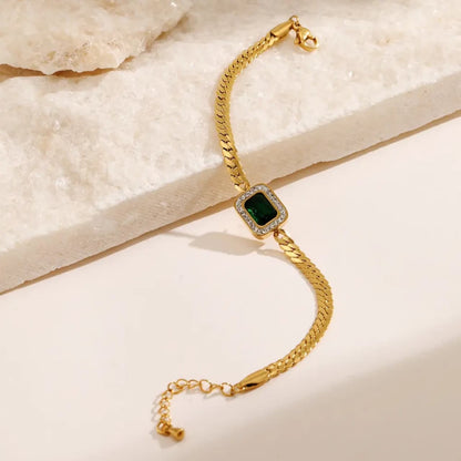 Emerald Green Bracelet(Anti Tarnish)