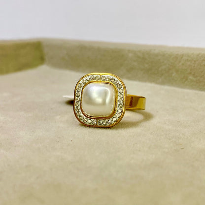 Pearl Zircon Ring
