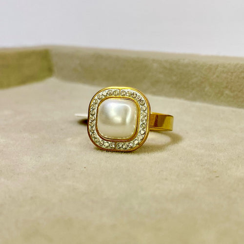 Pearl Zircon Ring