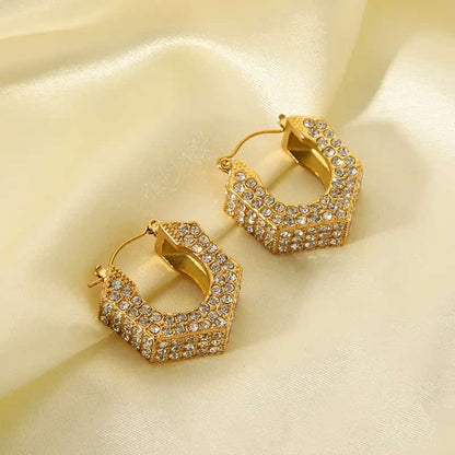 Branded Hexagon Earrings