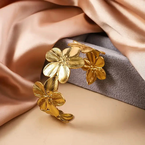Floral Handcuff (Anti Tarnish)