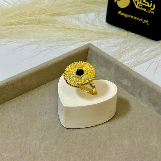 Circle Black Ring (Adjustable)