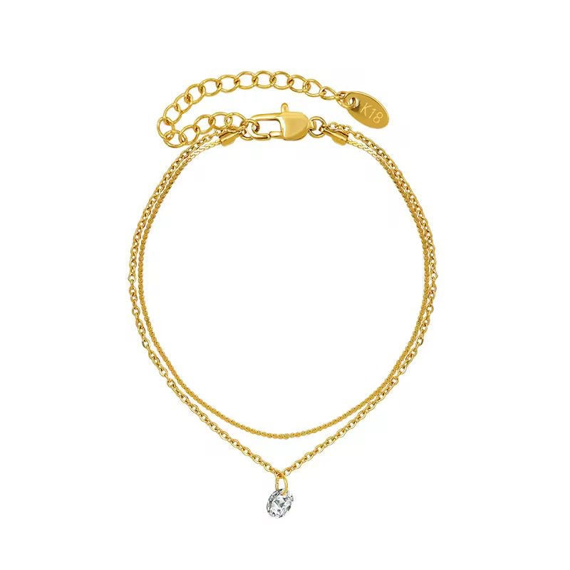 Double layer diamond Anklet