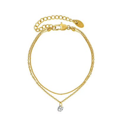 Double layer diamond Anklet