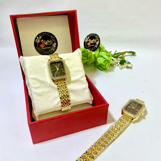 Retro Zircon Watch (Black)