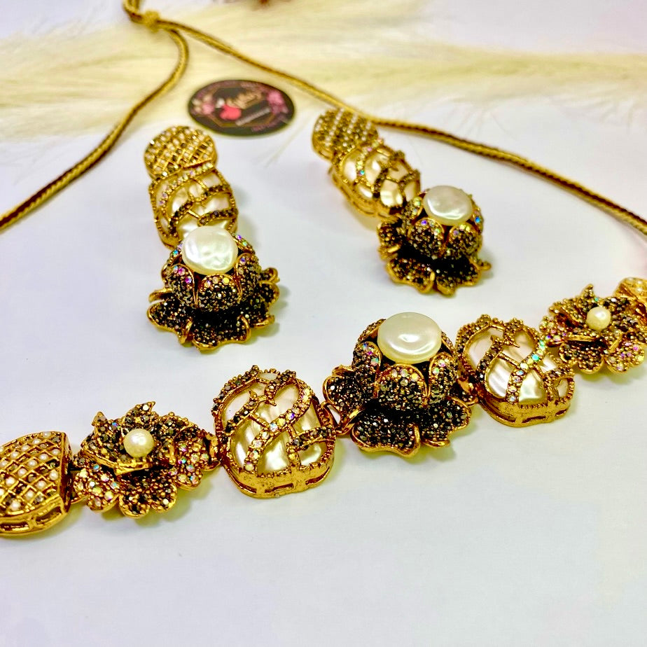 Canatolian Grace Choker Turkish Set Black