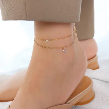 Double layer diamond Anklet
