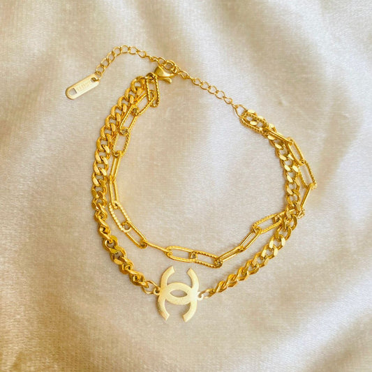 Chanel Brand Dual Chain Bracelet