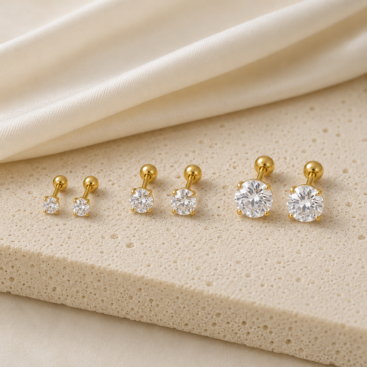 Round Ball Zirconia Stud
