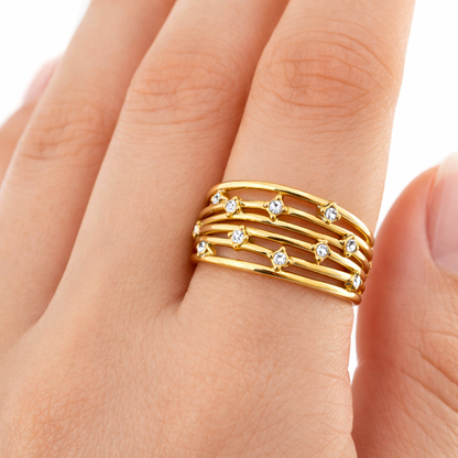 Miniature Diamentees Ring (Adjustable)