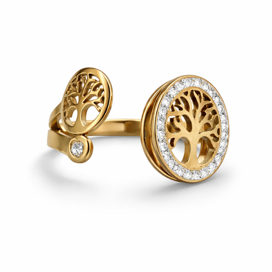 Dual-head Tree of Life Ring