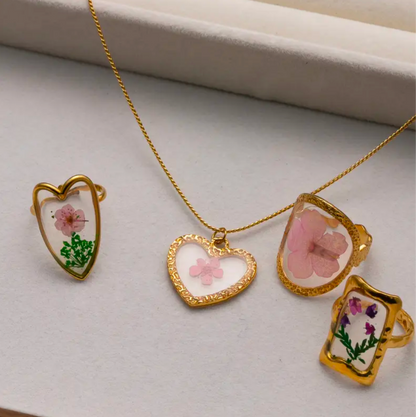 Floral Stainless steel 4pc Set