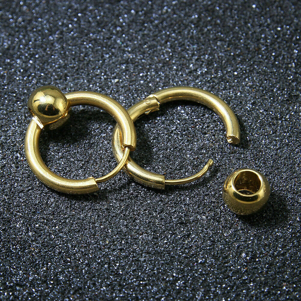 Huggie Hoops With Ball Bead