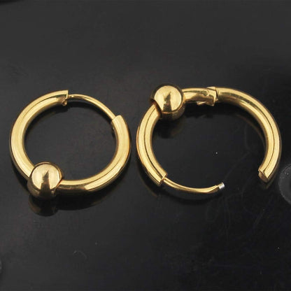 Huggie Hoops With Ball Bead