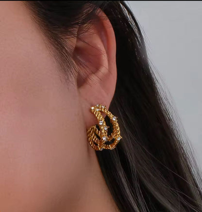 Gold Zircon Earrings