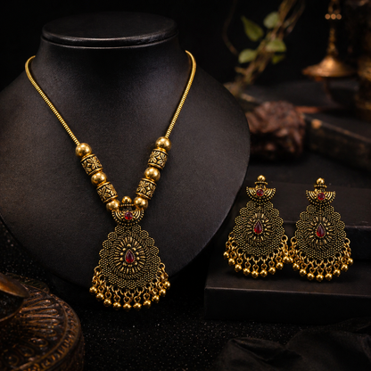 Tear Drop Oxidized Jewelry Set