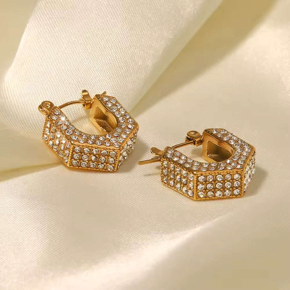 Hexagon Diamond Earrings