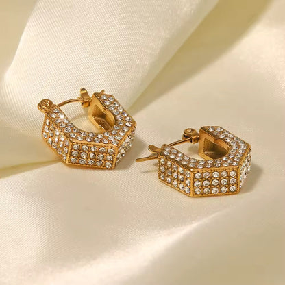 Hexagon Diamond Earrings