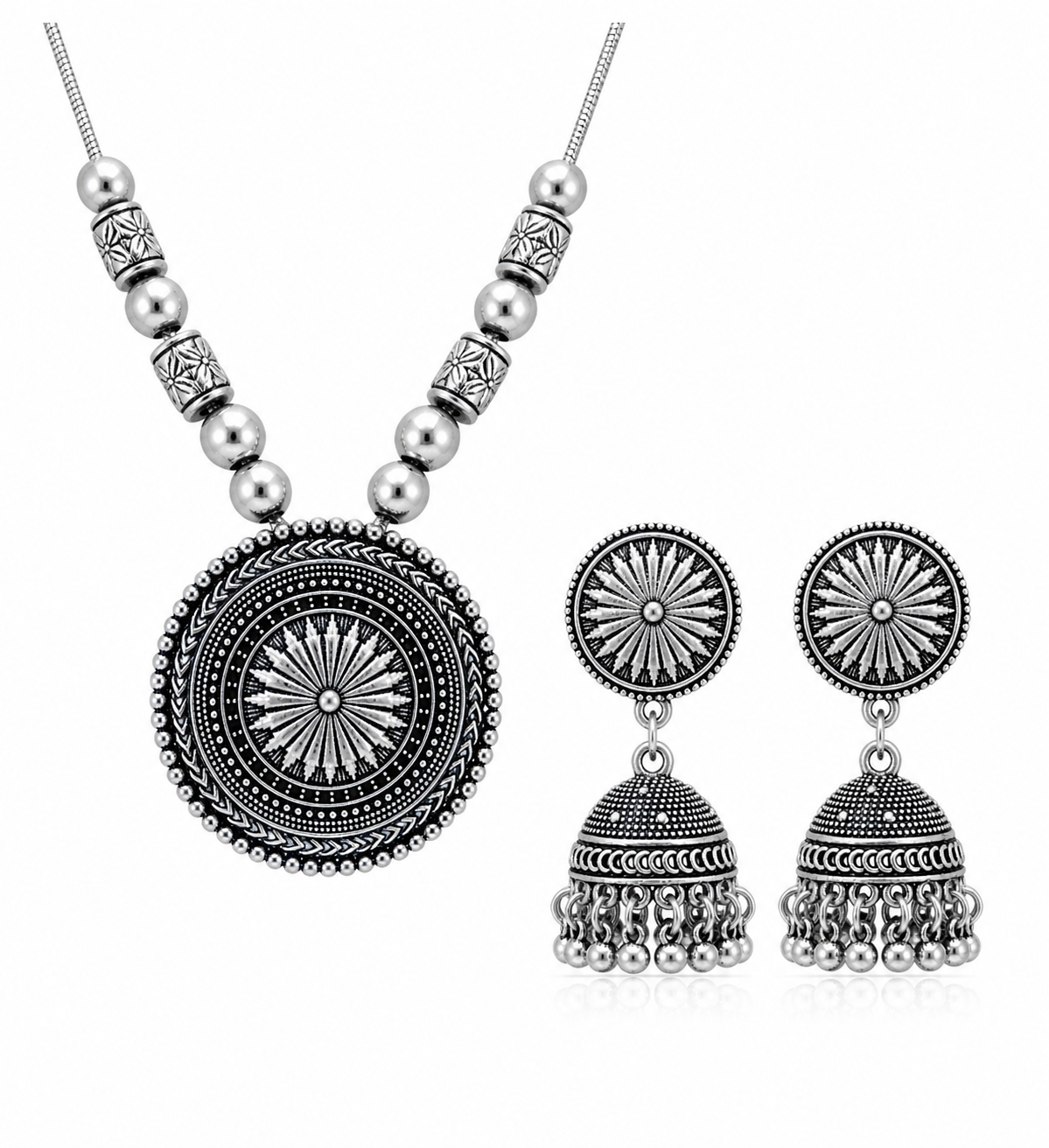 Zariya Oxidized Set (Silver n Golden)