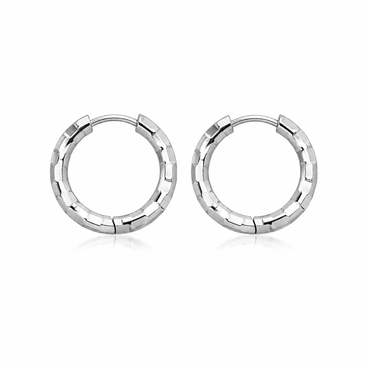 Silver Dented Hoops (Balia)