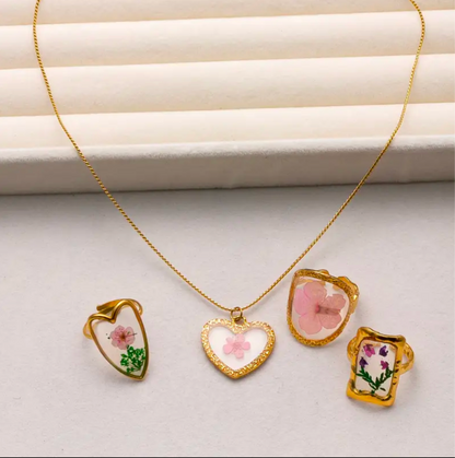 Floral Stainless steel 4pc Set