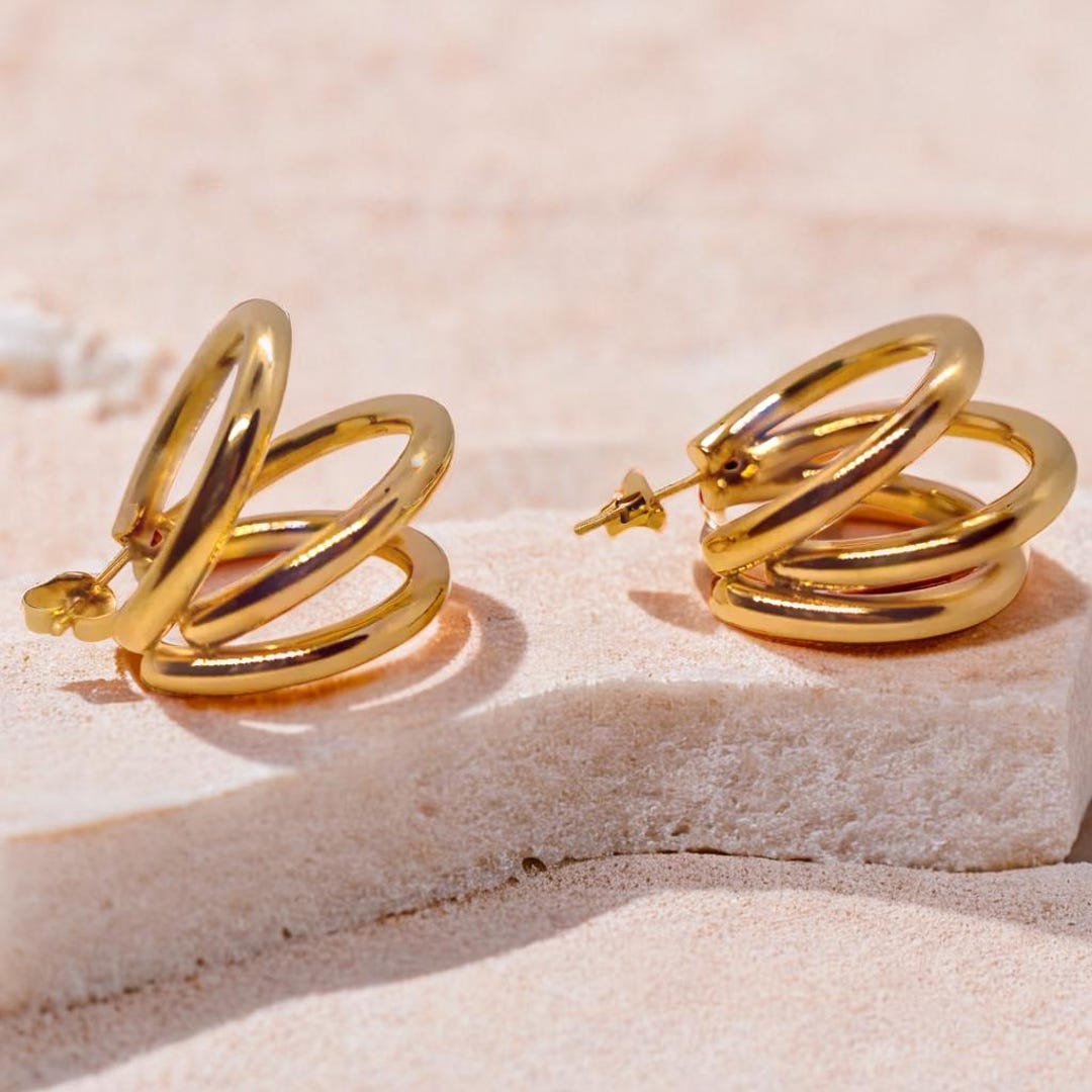 Chunky Gold Hoop Earrings