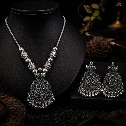 Tear Drop Oxidized Jewelry Set