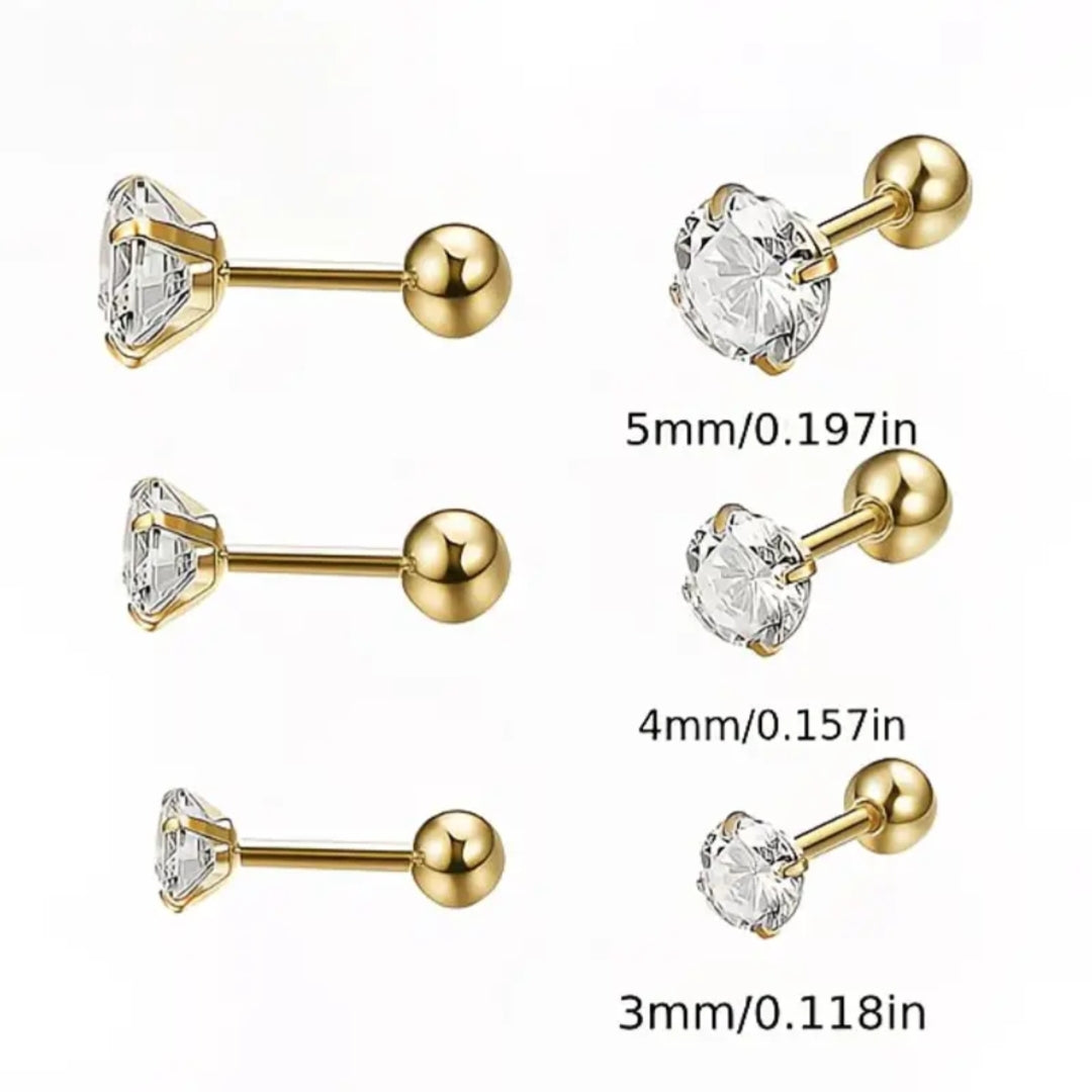 Round Ball Zirconia Stud