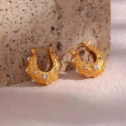 Rhinestone Crosshatch Earring