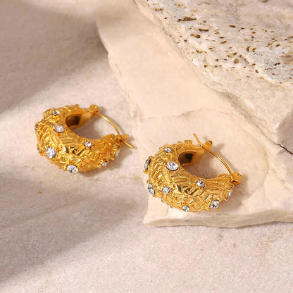 Rhinestone Crosshatch Earring