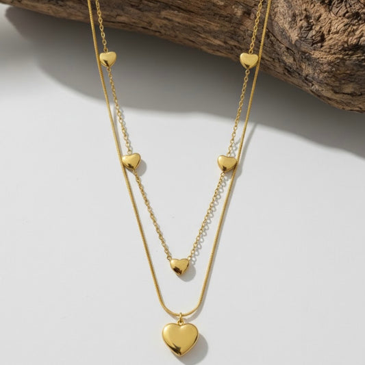 Double Layer Heart Necklace