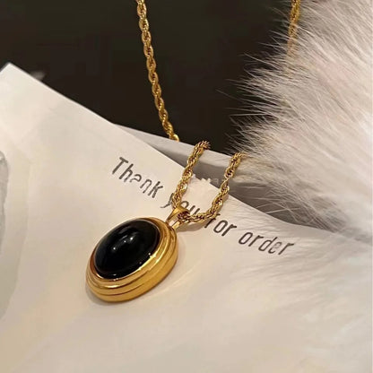 Amelia Snake Necklace (Black)