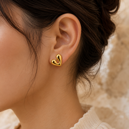 Heart Hoops Earrings