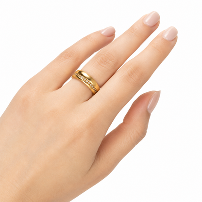 Groove Crystal Ring