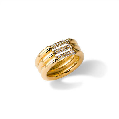 Triplet Crystal Ring