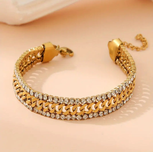 1Pc Bracelet Dual Side Zirconia