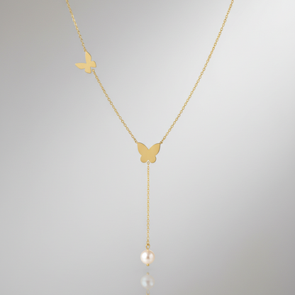 Butterfly Pearl Necklace