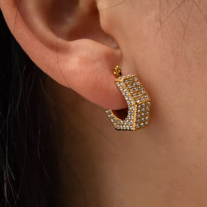 Hexagon Diamond Earrings