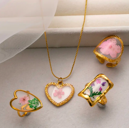 Floral Stainless steel 4pc Set