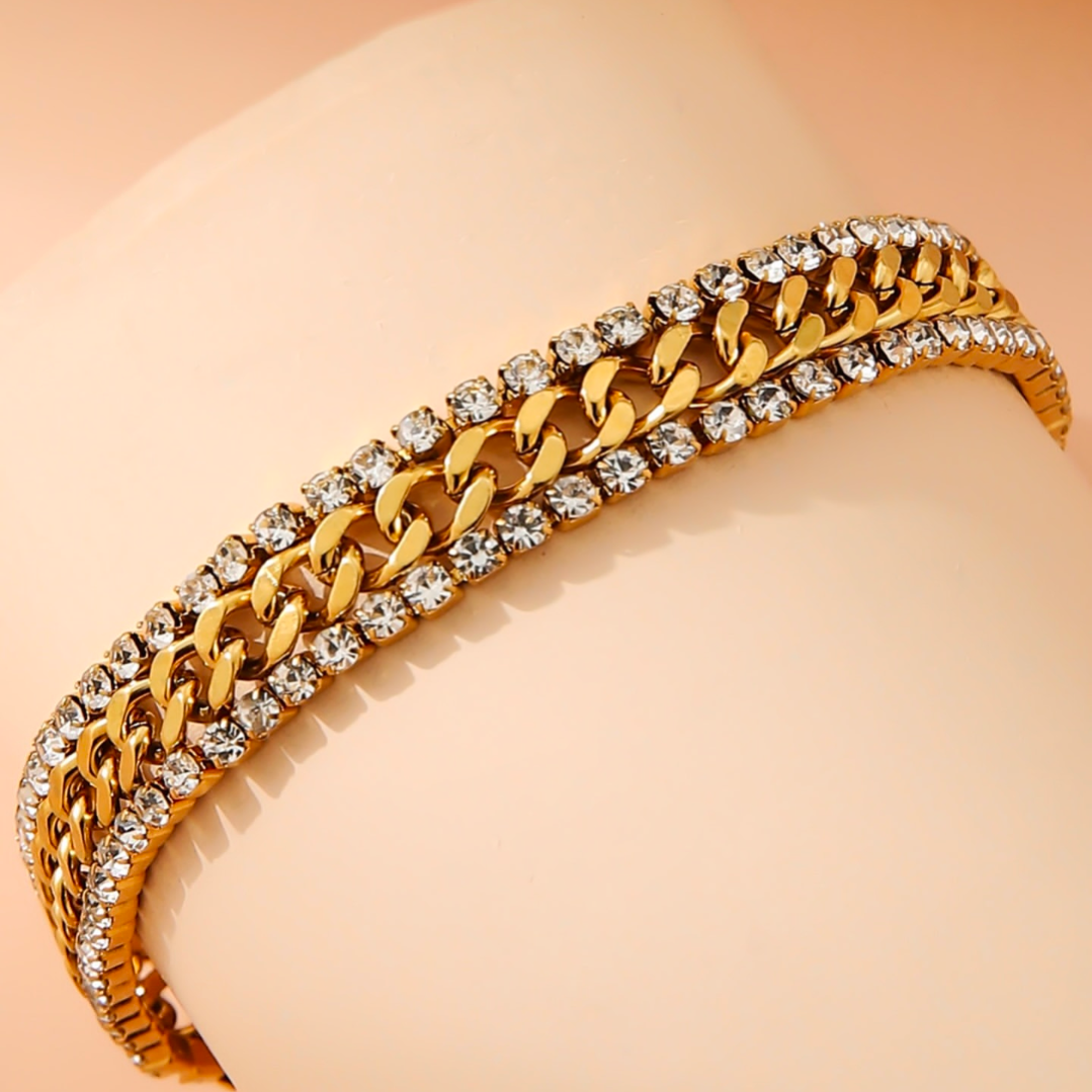 1Pc Bracelet Dual Side Zirconia